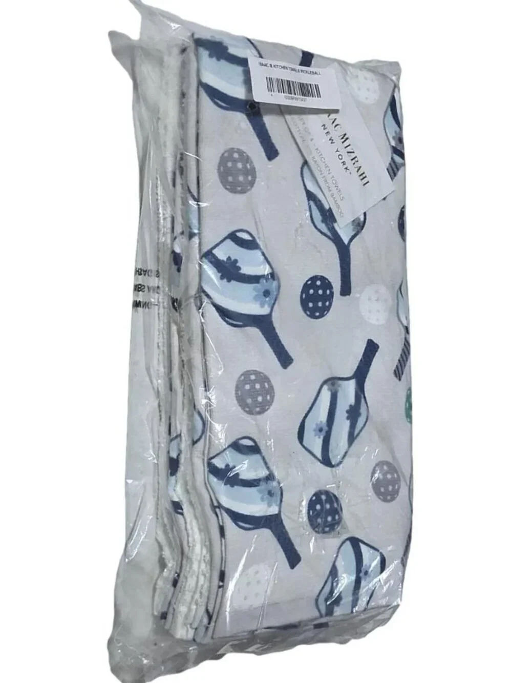 Set of 4 Isaac Mizrahi KITCHEN TOWELS PICKLEBALL 70% Cotton 30% Rayon/Bamboo NEW